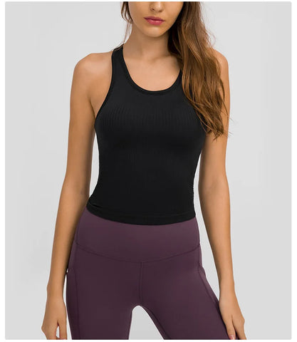 Studio Comfort Ribbed Cami Racerback Padded Tank Top