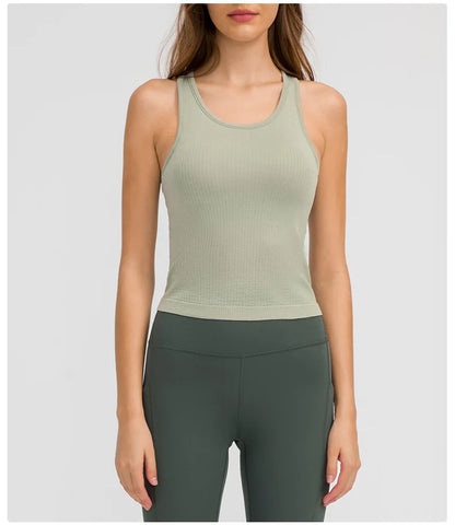Studio Comfort Ribbed Cami Racerback Padded Tank Top