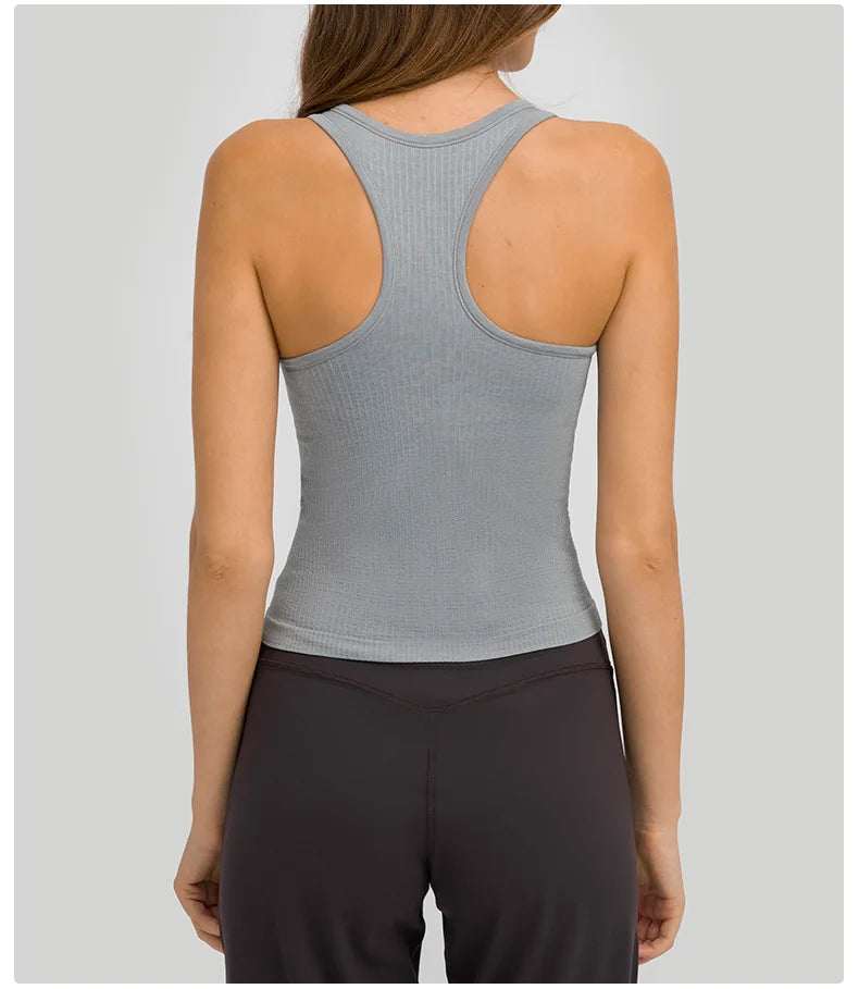 Studio Comfort Ribbed Cami Racerback Padded Tank Top