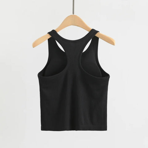 Studio Comfort Ribbed Cami Racerback Padded Tank Top