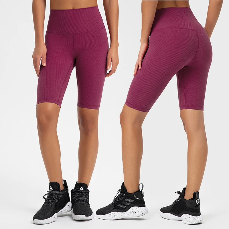 Sukha Comfort Ribbed Yoga Shorts 9"