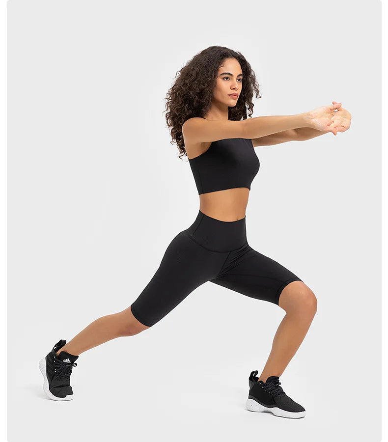 Sukha Comfort Ribbed Yoga Shorts 9"