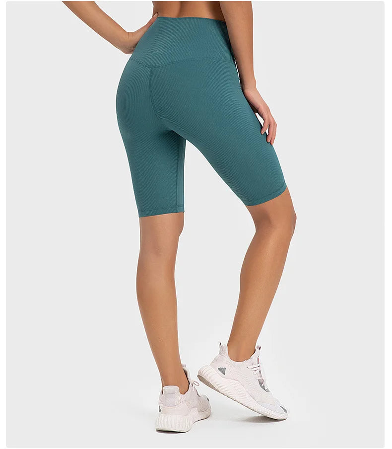 Sukha Comfort Ribbed Yoga Shorts 9"
