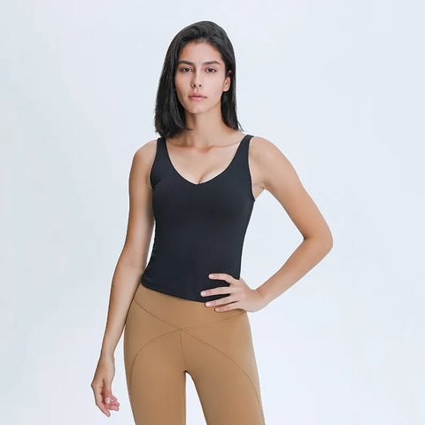 Studio V-neck Contour Padded Tank Top